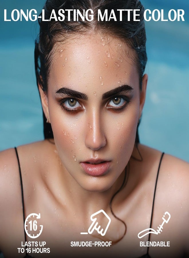 FOCALLURE Eyebrow Stamp and Eyebrow Stencil Kit, 24 Reusable Brow Shape, Sweatproof Eyebrow Powder, Long-Lasting, Easy to Use, Filling and Shaping Perfect Eyebrow Makeup, MEDIUM BROWN - Image 3